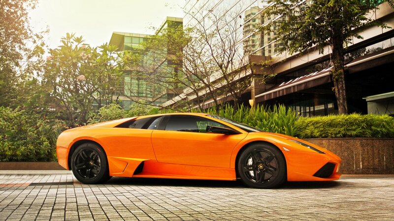 orange Lamborghini sports car