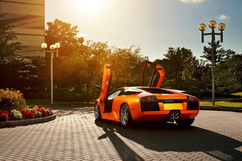 Orange Lamborghini sports car