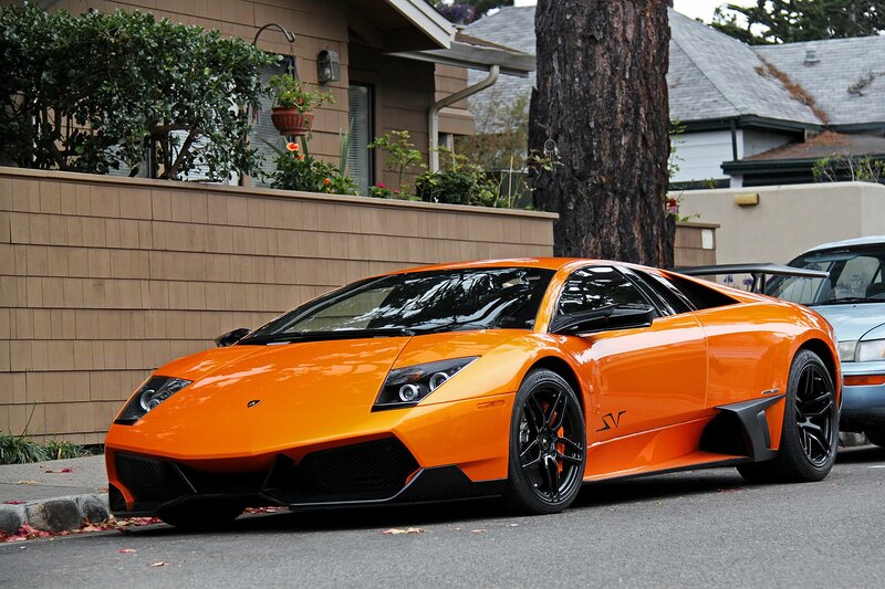 Orange Lamborghini sports car