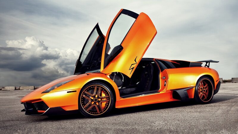 orange Lamborghini sports car