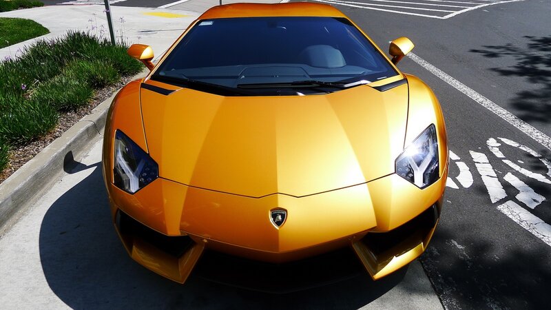 orange Lamborghini sports car
