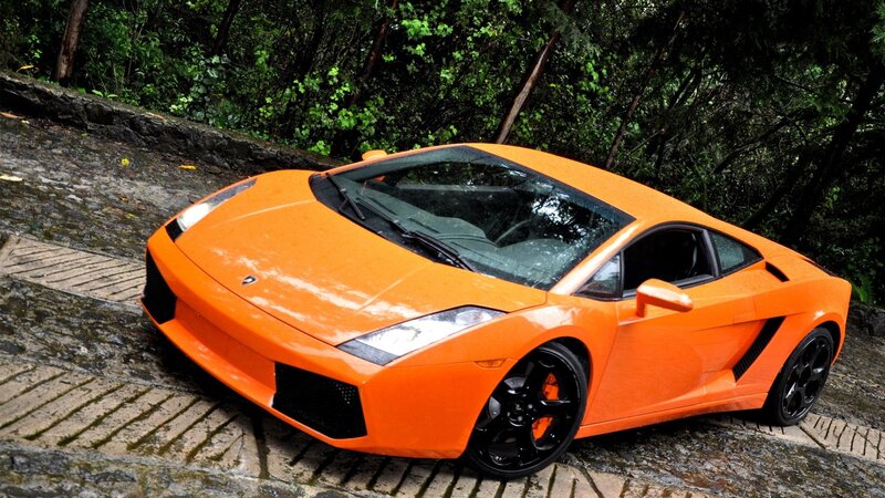 orange Lamborghini sports car
