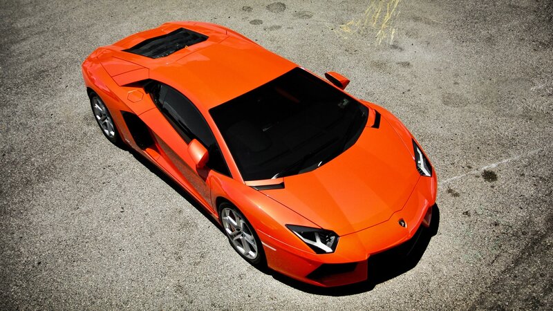 orange Lamborghini sports car