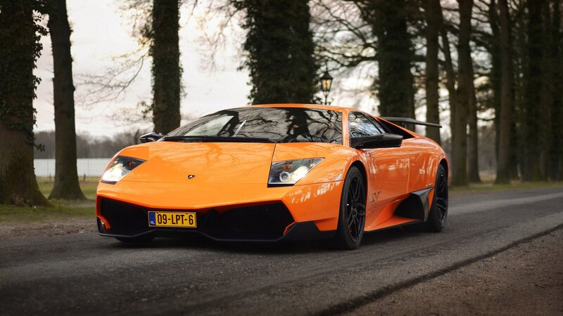 orange Lamborghini sports car
