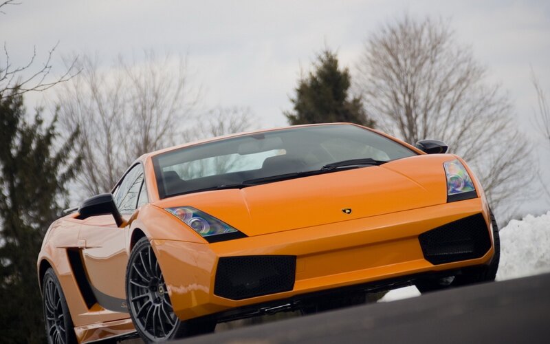 orange Lamborghini sports car