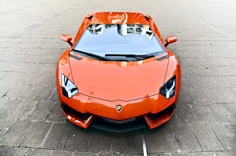 Orange Lamborghini sports car