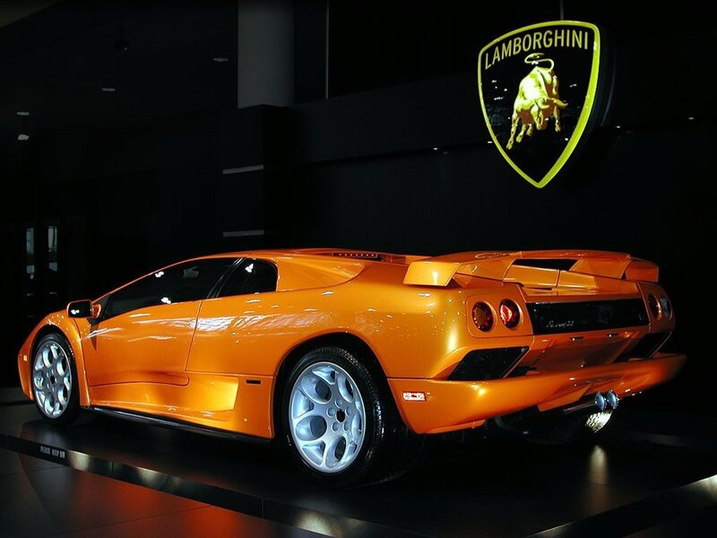Orange Lamborghini sports car
