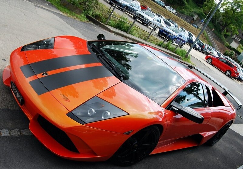 orange lamborghini sports car