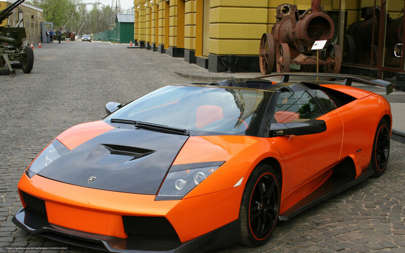 Orange Lamborghini sports car