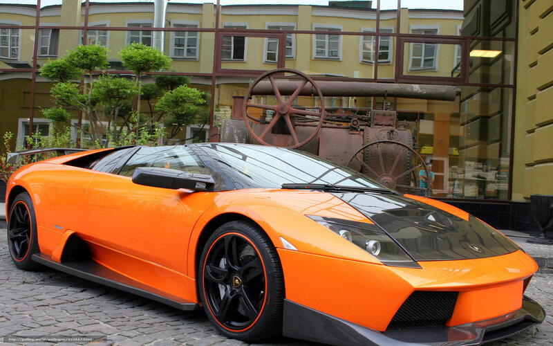 Orange Lamborghini sports car