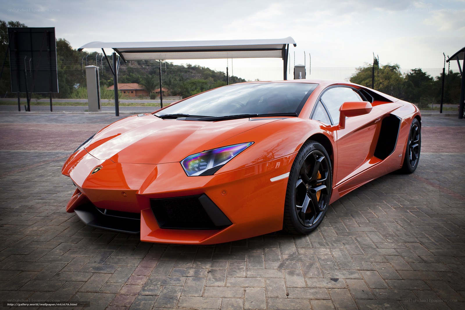 Orange Lamborghini sports car
