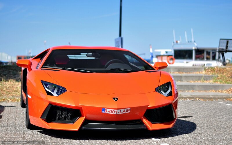 Orange Lamborghini sports car