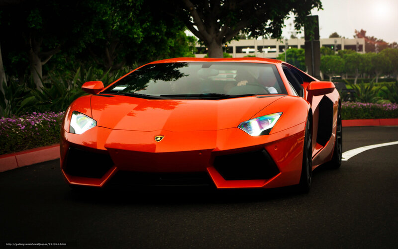 Orange Lamborghini sports car