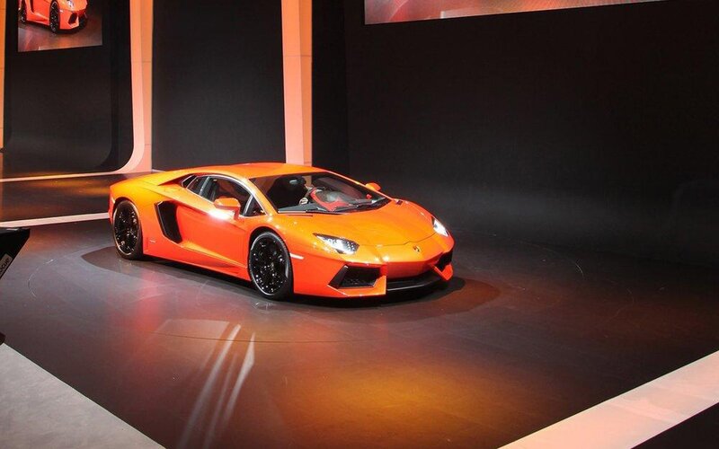 Orange Lamborghini sports car