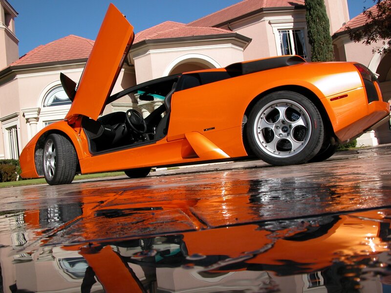 Orange Lamborghini sports car