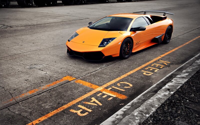 Orange Lamborghini sports car
