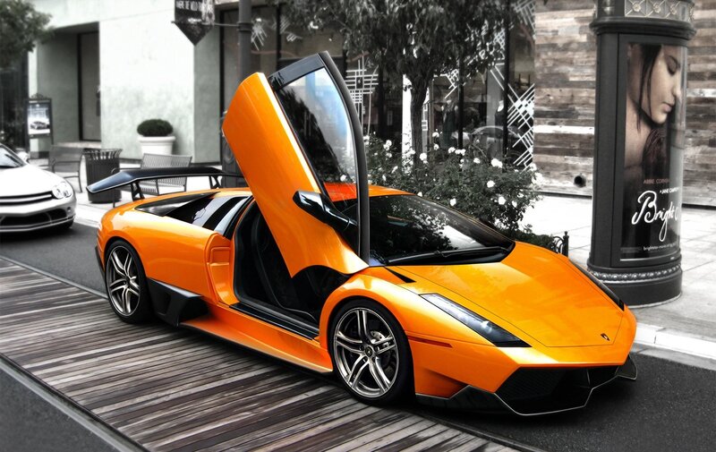 Orange Lamborghini sports car