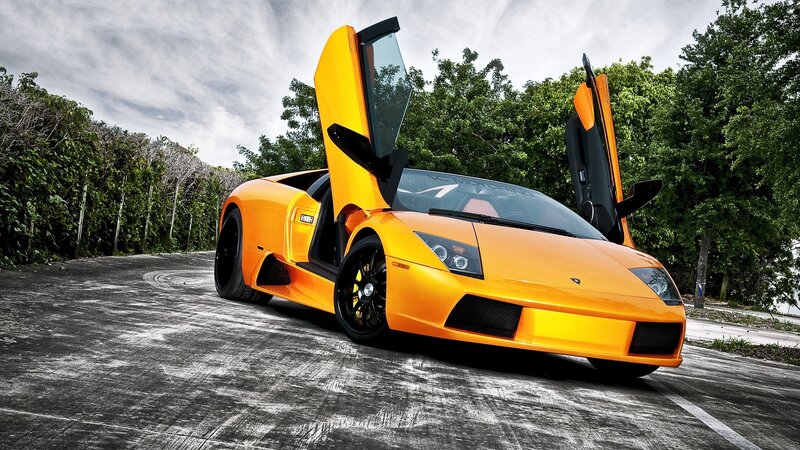 orange Lamborghini sports car