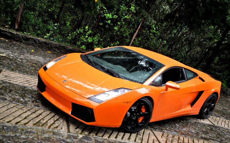 orange Lamborghini sports car
