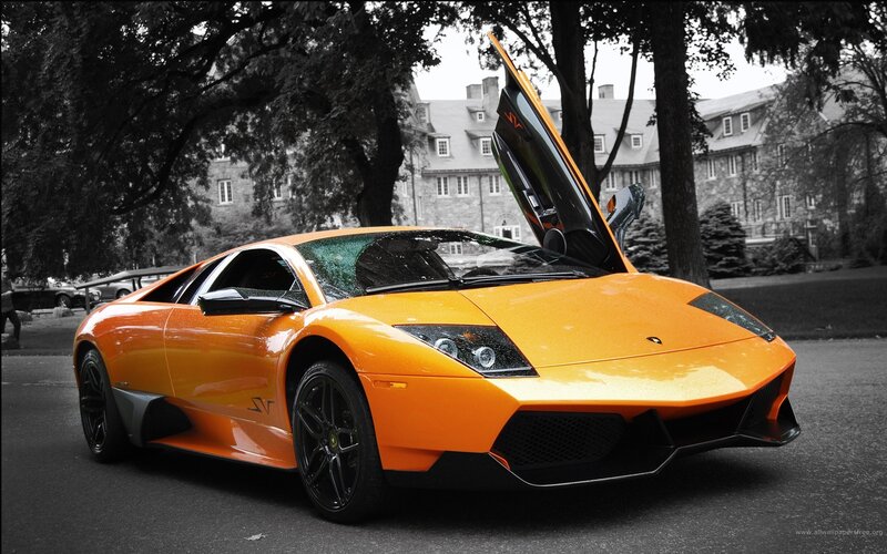 orange Lamborghini sports car