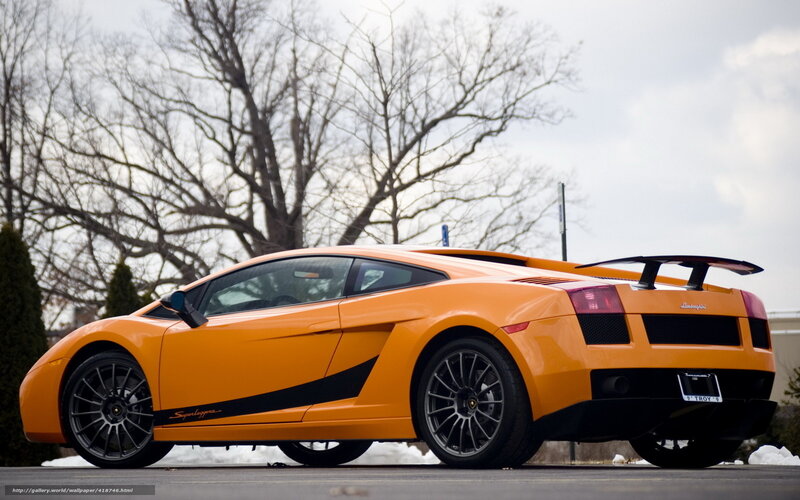 Orange Lamborghini Sports Car — Calm, Winter
