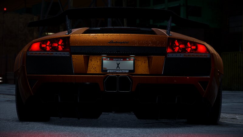 Orange Lamborghini Sports Car — Dark, Dramatic