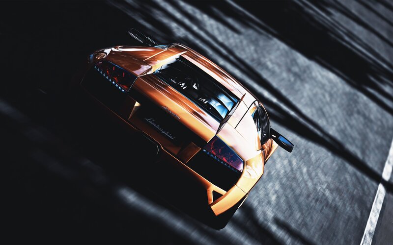 Orange Lamborghini Sports Car — Dramatic, 3d Render