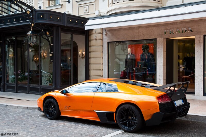 Orange Lamborghini Sports Car — Urban, Afternoon
