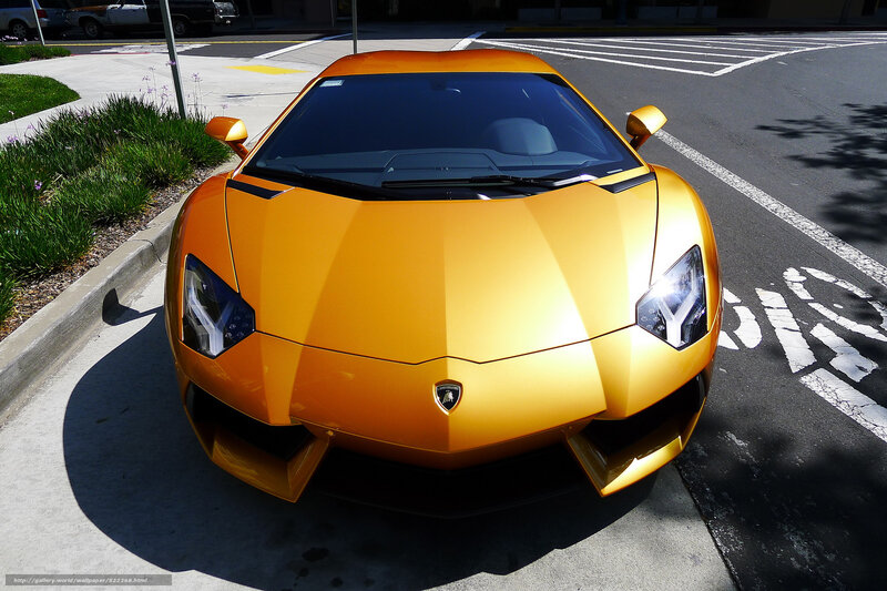 Orange Lamborghini Sports Car — Yellow, Dramatic