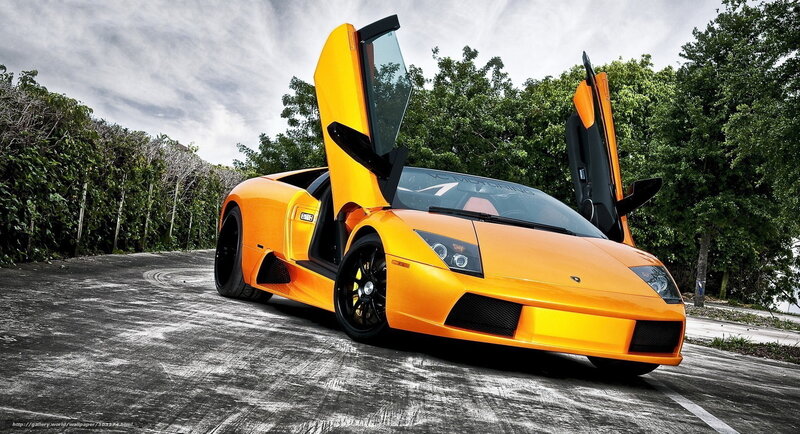 Orange Lamborghini Sports Car — Yellow