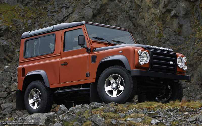 Orange Land Rover Defender