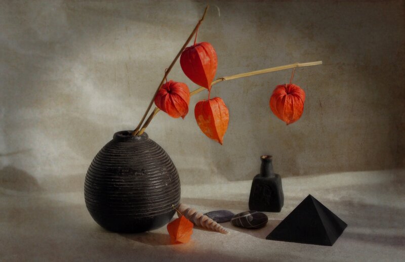 Orange Lanterns in Vase