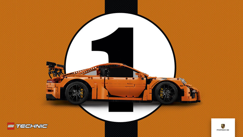 Orange Lego Race Car