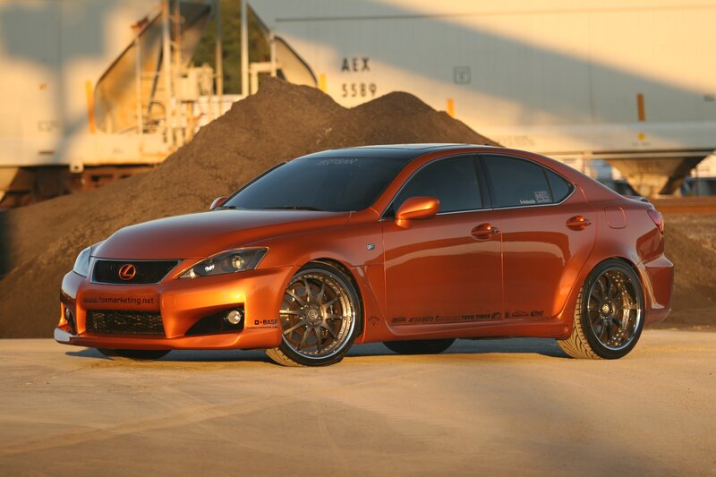 Orange Lexus IS-F sedan