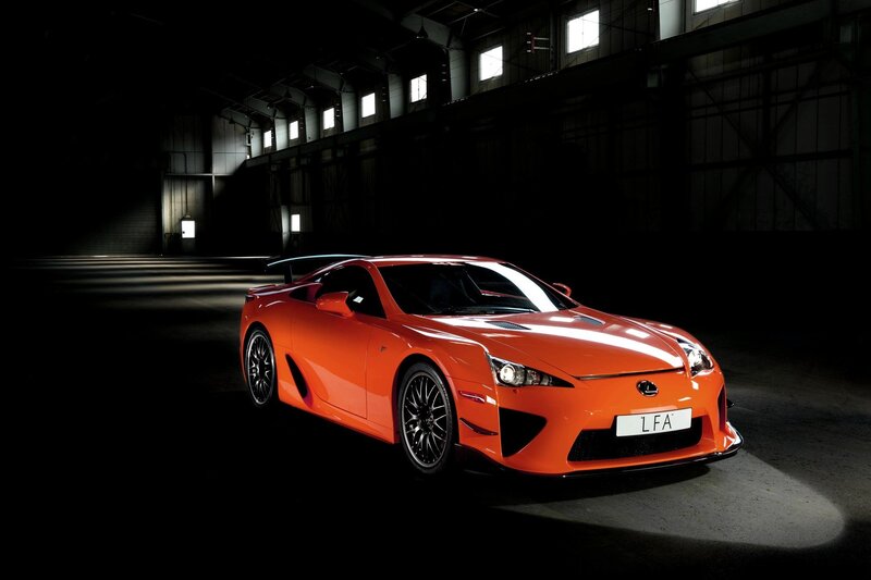 Orange Lexus LFA sports car