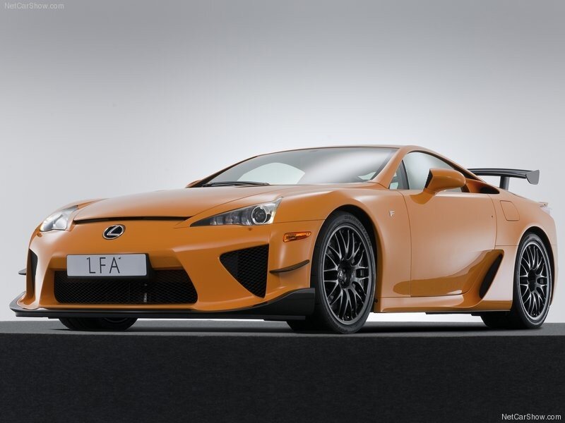 Orange Lexus LFA sports car