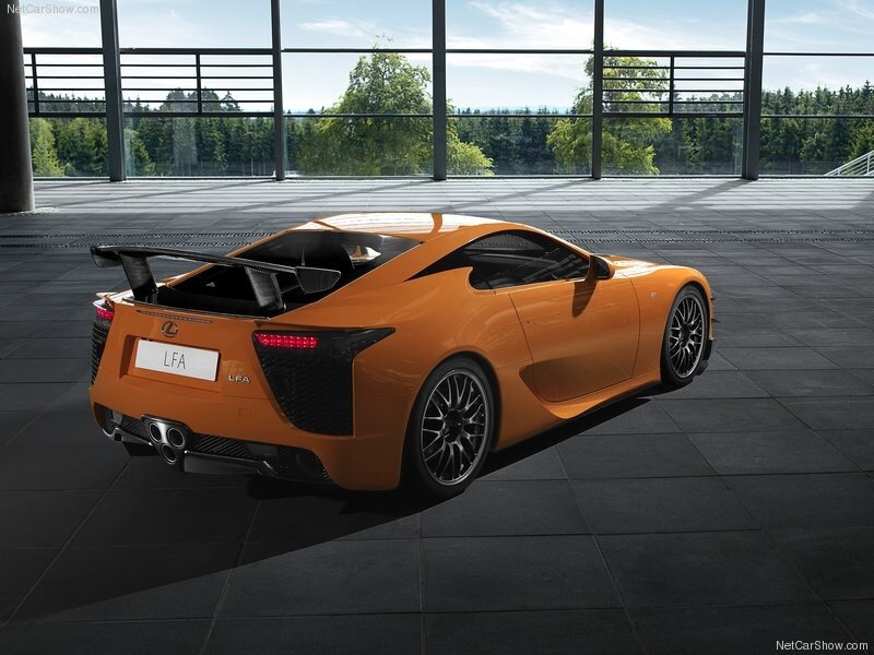 Orange Lexus LFA sports car