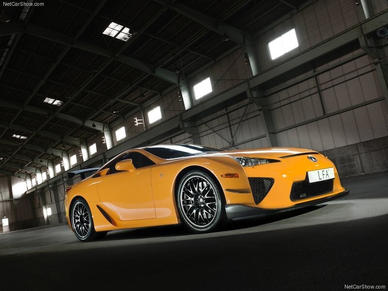 orange Lexus LFA sports car