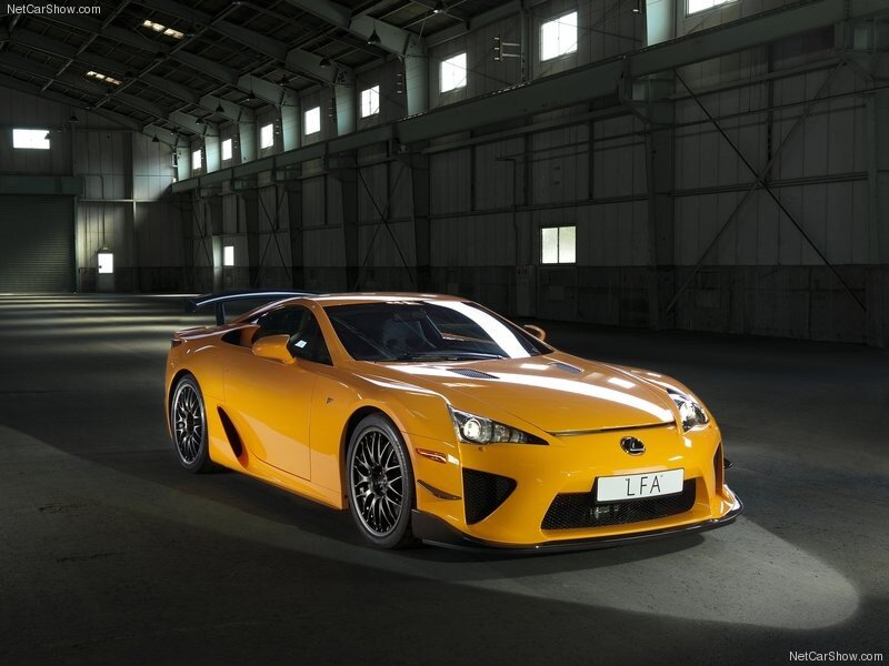 Orange Lexus LFA sports car