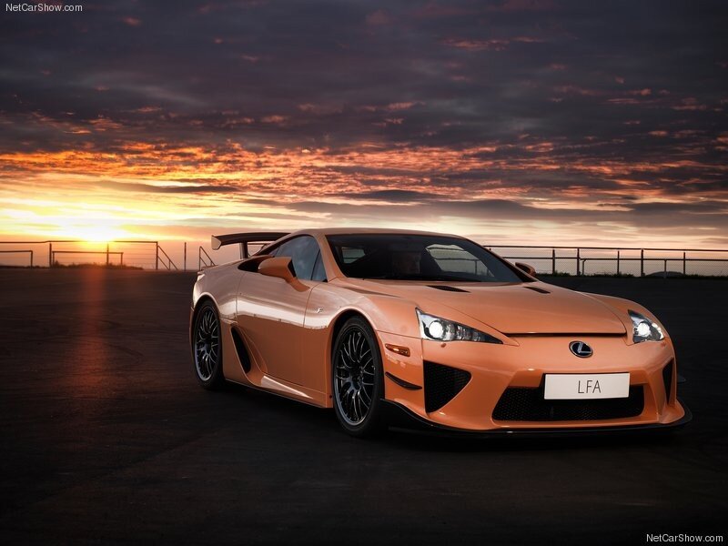 Orange Lexus LFA sports car