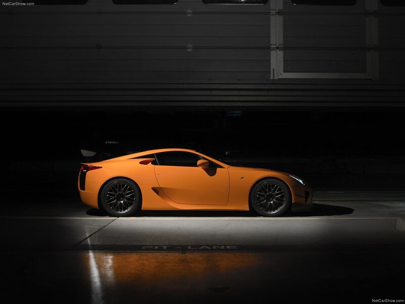 Orange Lexus LFA sports car