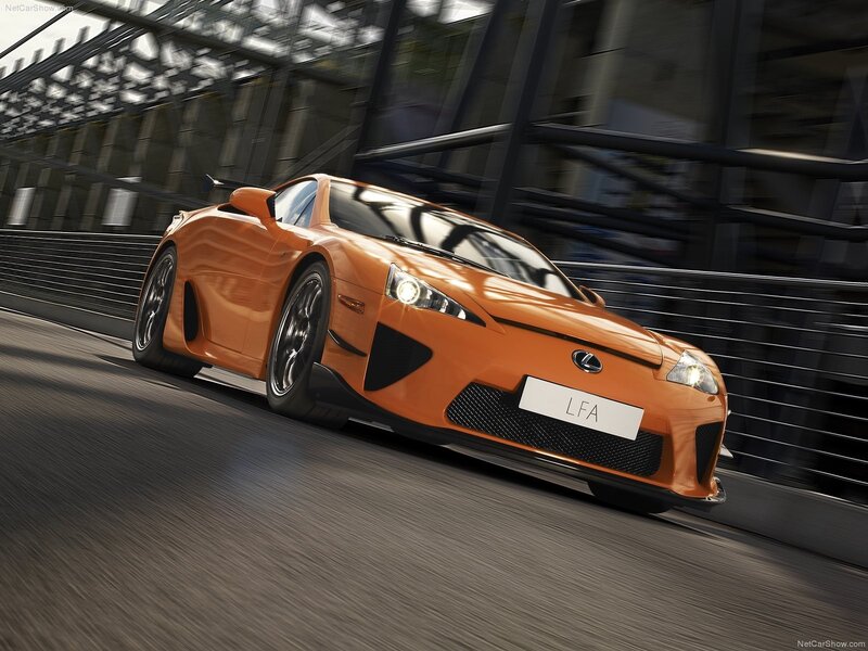 orange Lexus LFA sports car