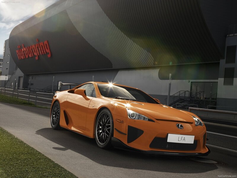 Orange Lexus LFA sports car