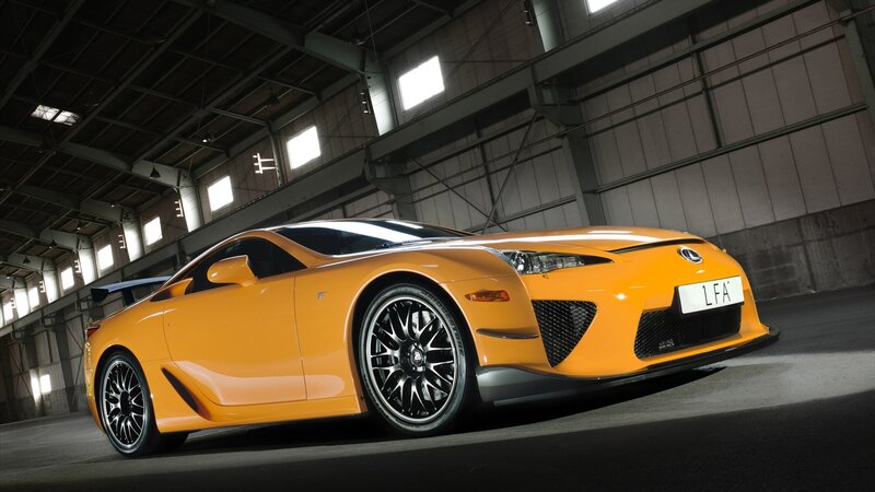 Orange Lexus LFA sports car