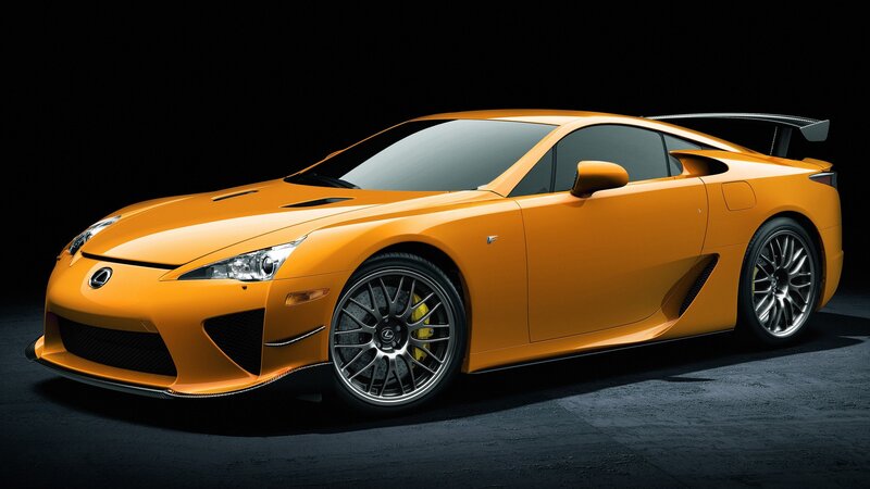 Orange Lexus LFA sports car