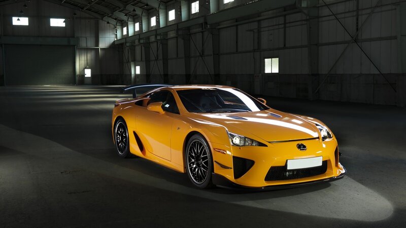 Orange Lexus LFA sports car
