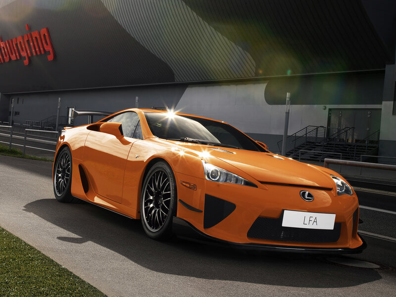 Orange Lexus LFA sports car