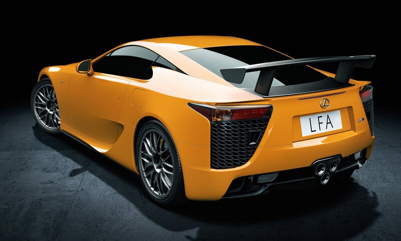 Orange Lexus LFA sports car