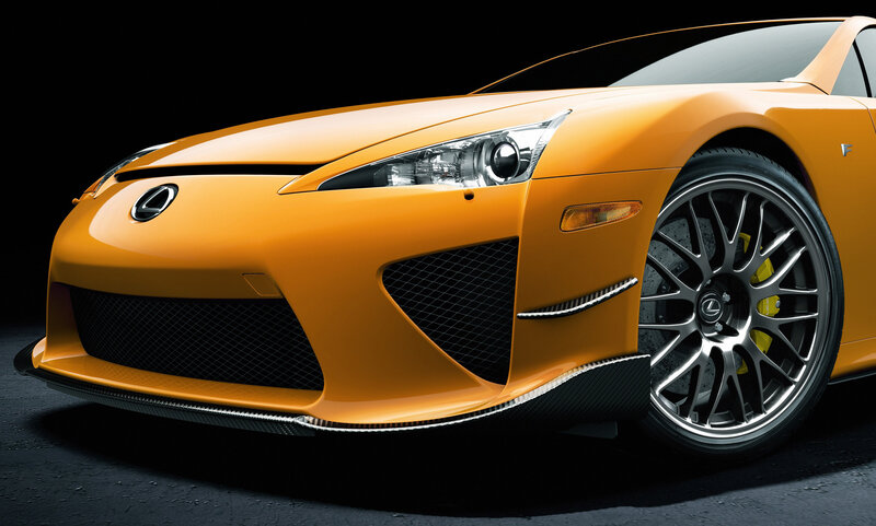 Orange Lexus LFA sports car