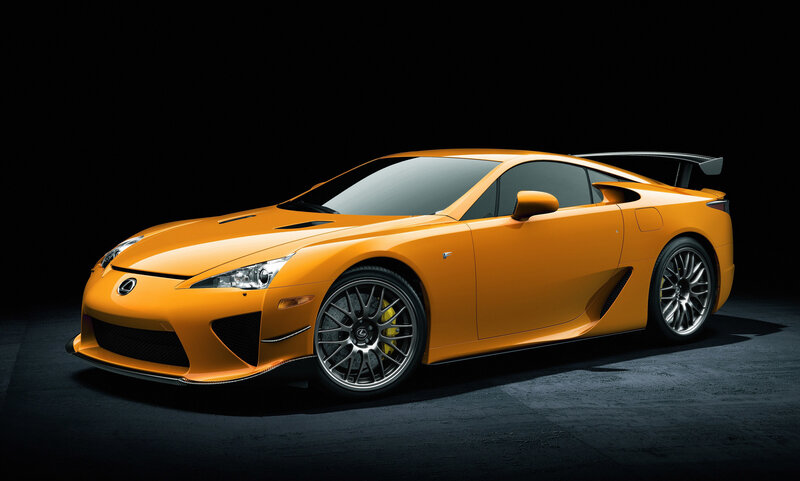 Orange Lexus LFA sports car
